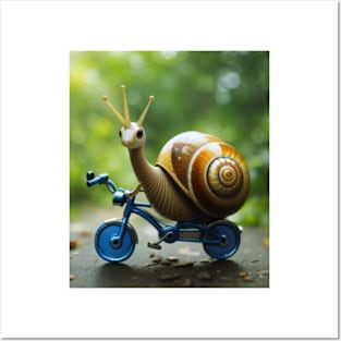 Snail on a Bike Posters and Art